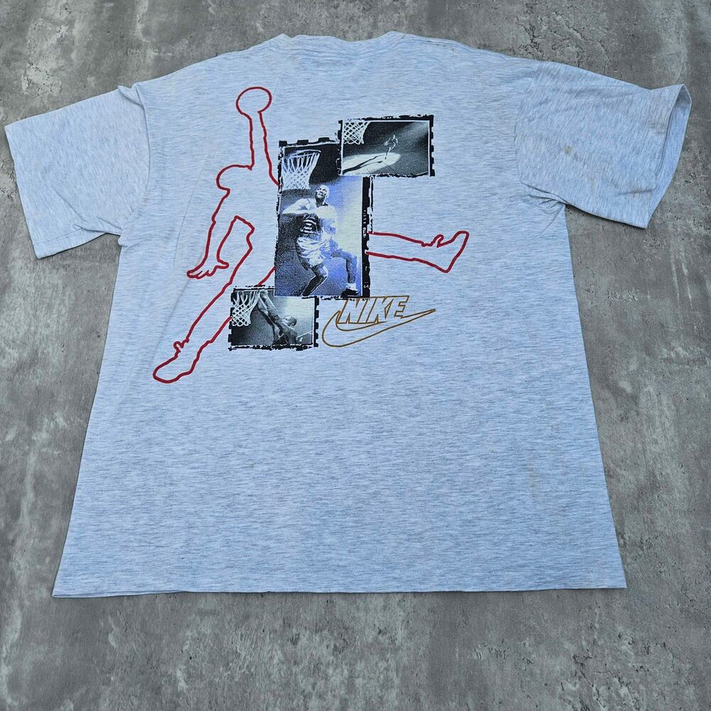 Vintage Nike Michael Jordan Tee Grey Basketball X-Large 90s